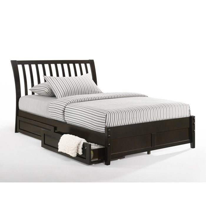 Night and Day Furniture - K-Series Nutmeg Bed, All Sizes in Cherry, Chocolate, Natural, Stonewash, and White