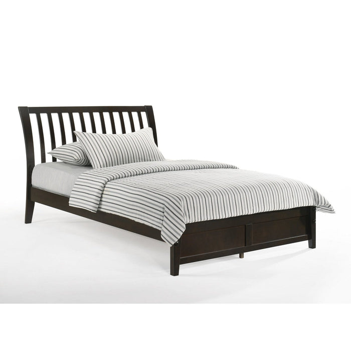 Night and Day Furniture - K-Series Nutmeg Bed, All Sizes in Cherry, Chocolate, Natural, Stonewash, and White