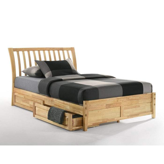 Night and Day Furniture - K-Series Nutmeg Bed, All Sizes in Cherry, Chocolate, Natural, Stonewash, and White