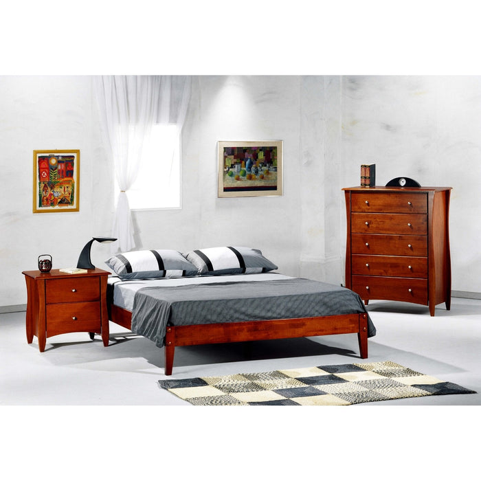 Night and Day Furniture - P-Series Basic Bed, All Sizes in Cherry, Chocolate, Natural, Oak, & White