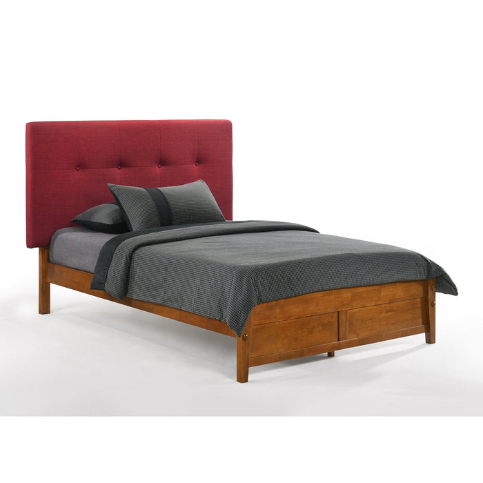 Night and Day Furniture - Dual System Paprika Bed with Headboard, All Sizes in Cherry, Chocolate, Natural, Stonewash, & White