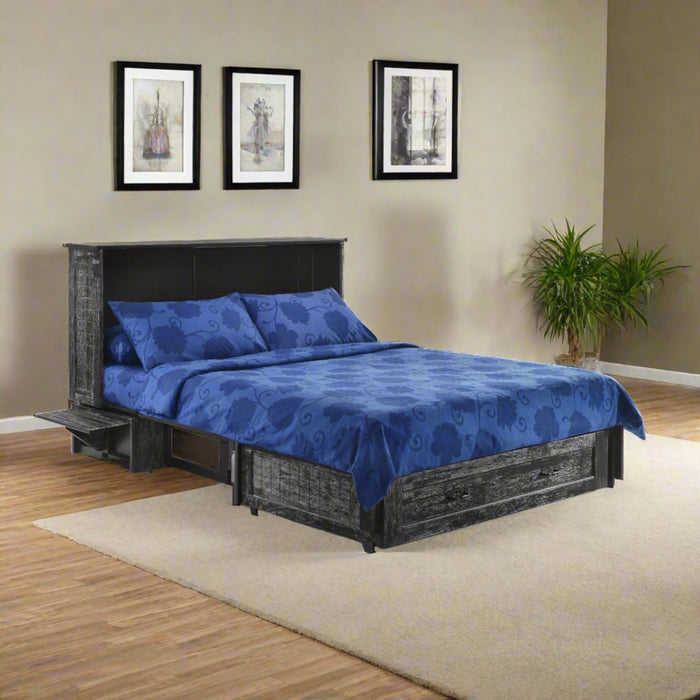 Night and Day Furniture - Poppy Queen Cabinet Murphy Chest Bed with Mattress