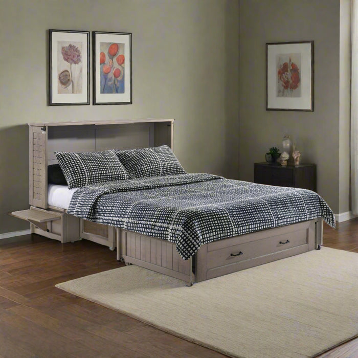 Night and Day Furniture - Poppy Queen Cabinet Murphy Chest Bed with Mattress