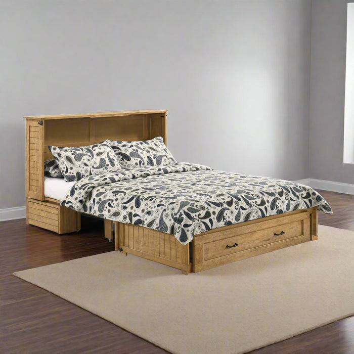 Night and Day Furniture - Poppy Queen Cabinet Murphy Chest Bed with Mattress