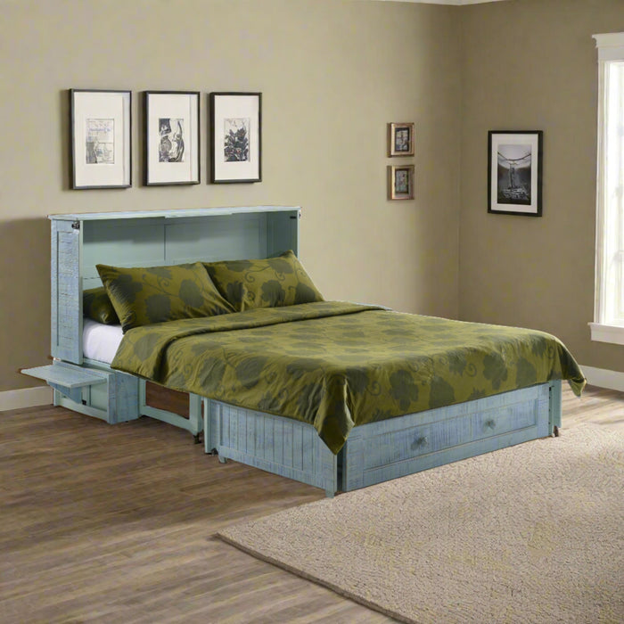 Night and Day Furniture - Poppy Queen Cabinet Murphy Chest Bed with Mattress