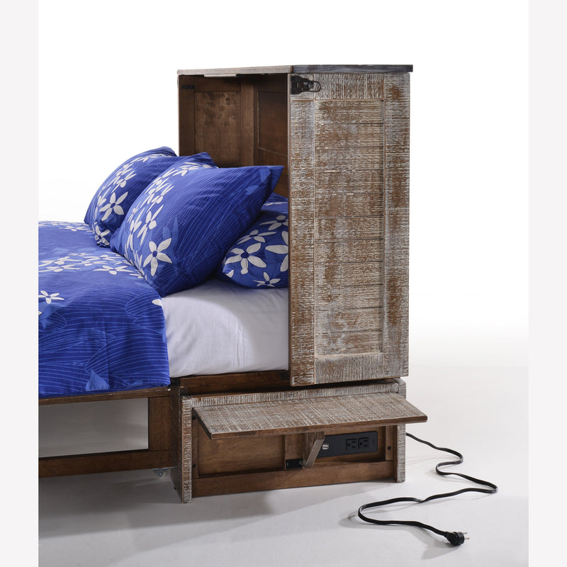 Night and Day Furniture - Poppy Queen Cabinet Murphy Chest Bed with Mattress