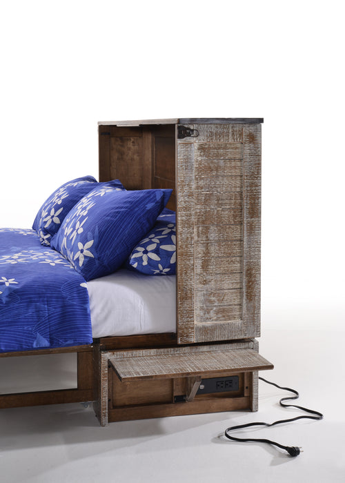 Night and Day Furniture - Poppy Queen Cabinet Murphy Chest Bed with Mattress