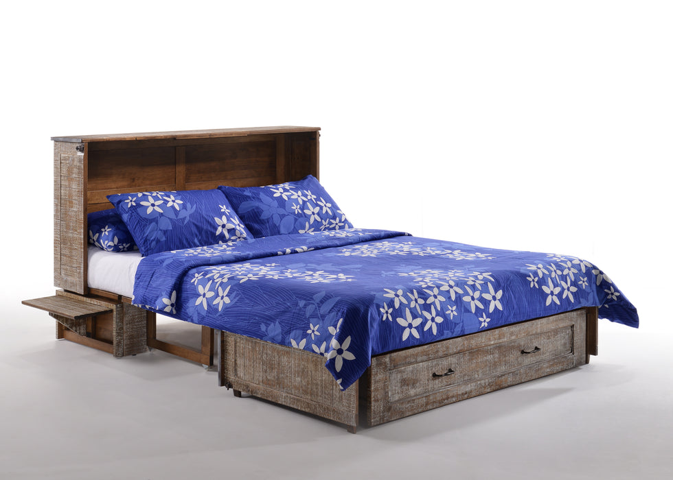 Night and Day Furniture - Poppy Queen Cabinet Murphy Chest Bed with Mattress