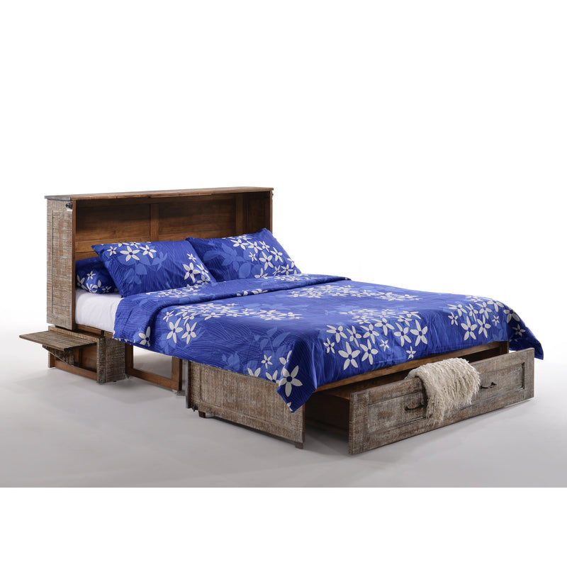Night and Day Furniture - Poppy Queen Cabinet Murphy Chest Bed with Mattress