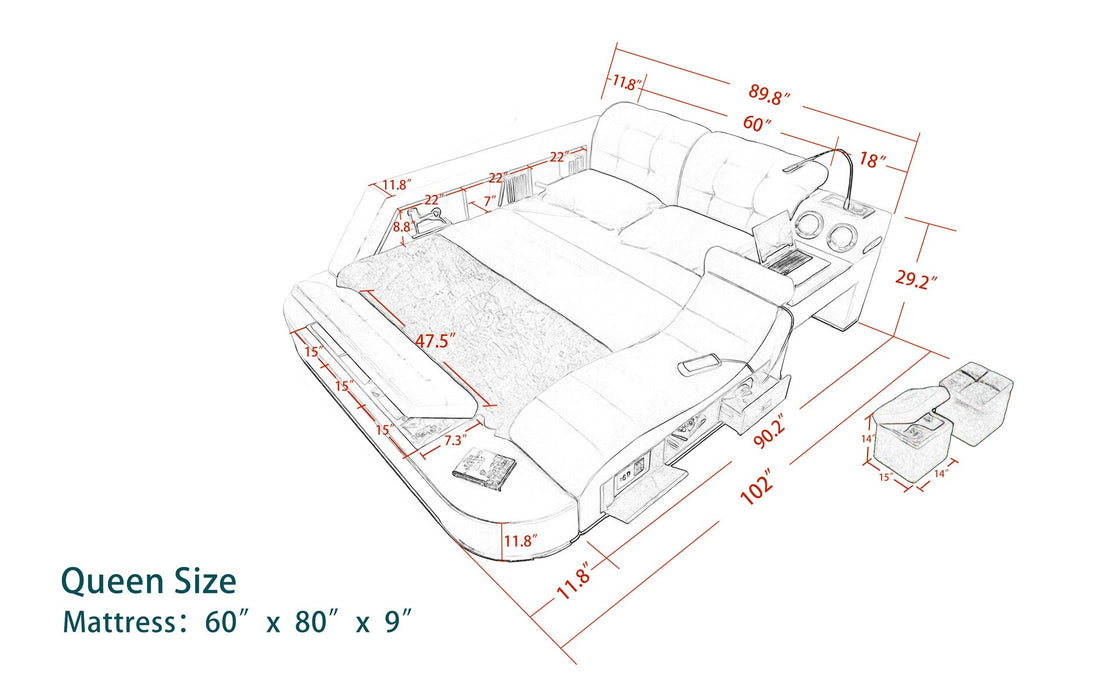 (Custom Order) Jubilee Furniture - Hariana Tech Smart Ultimate Bed | All In One Bed