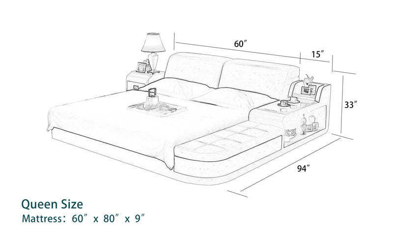 (Custom Order) Jubilee Furniture - Casun Leather Bed With Storage