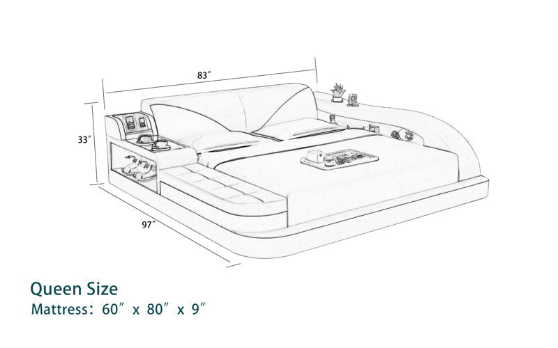 (Custom Order) Jubilee Furniture - Plaff Leather Bed With Storage