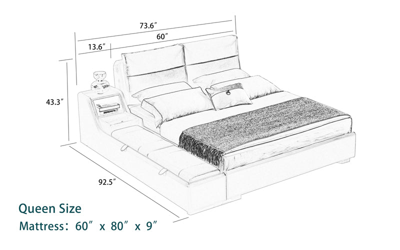 (Custom Order) Jubilee Furniture - Albion Modern Leather Bed With Storage | Timeless Furniture