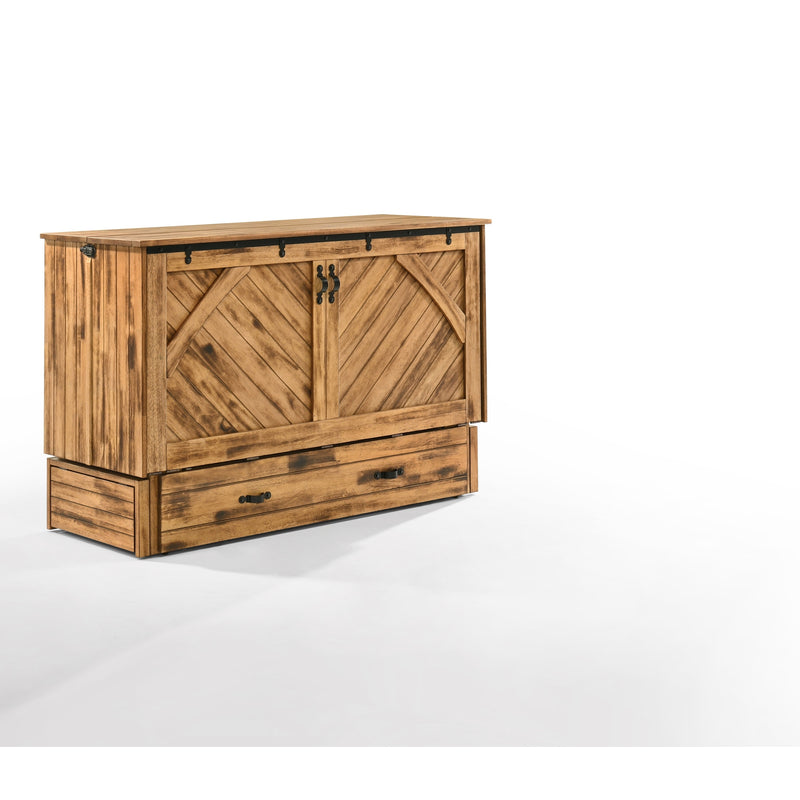 Night and Day Furniture - Ranchero Queen Cabinet Murphy Chest Bed with Mattress