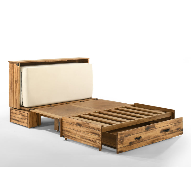 Night and Day Furniture - Ranchero Queen Cabinet Murphy Chest Bed with Mattress