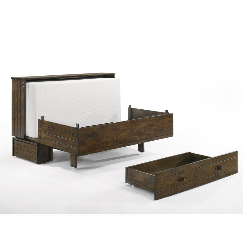 Night and Day Furniture - Ranchero Queen Cabinet Murphy Chest Bed with Mattress