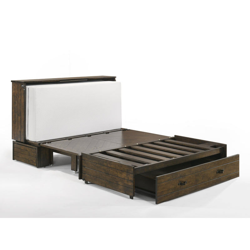 Night and Day Furniture - Ranchero Queen Cabinet Murphy Chest Bed with Mattress