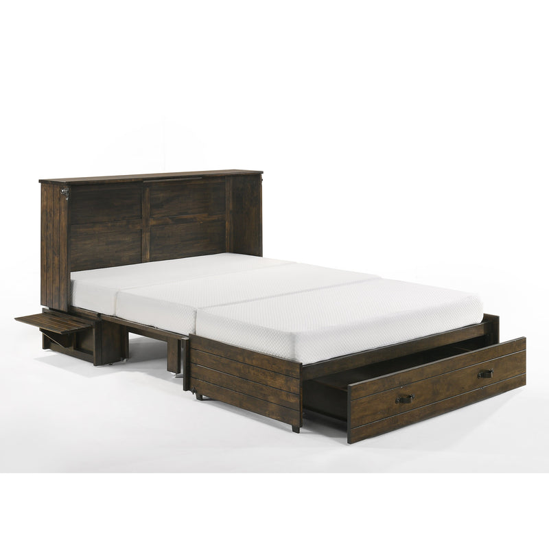 Night and Day Furniture - Ranchero Queen Cabinet Murphy Chest Bed with Mattress
