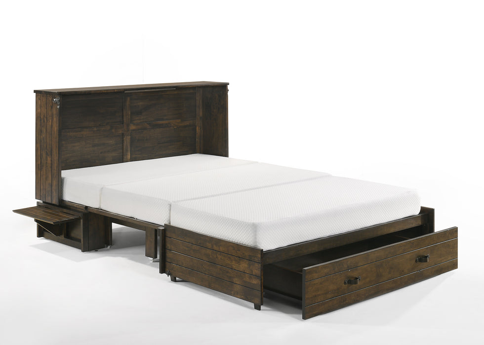 Night and Day Furniture - Ranchero Queen Cabinet Murphy Chest Bed with Mattress