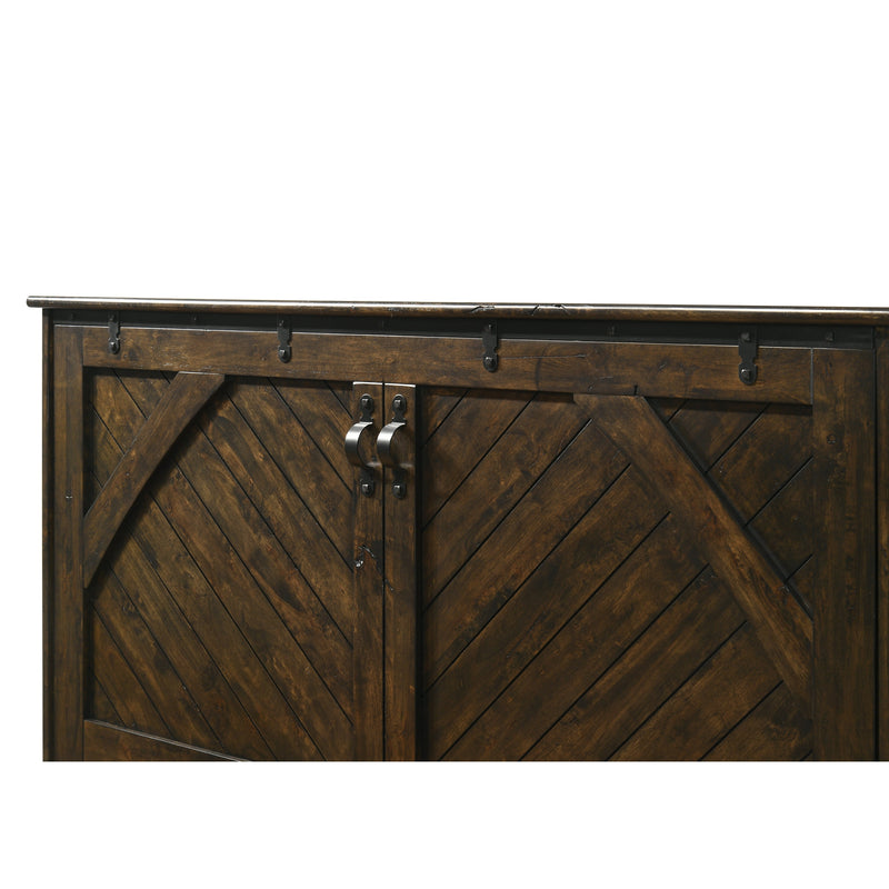 Night and Day Furniture - Ranchero Queen Cabinet Murphy Chest Bed with Mattress