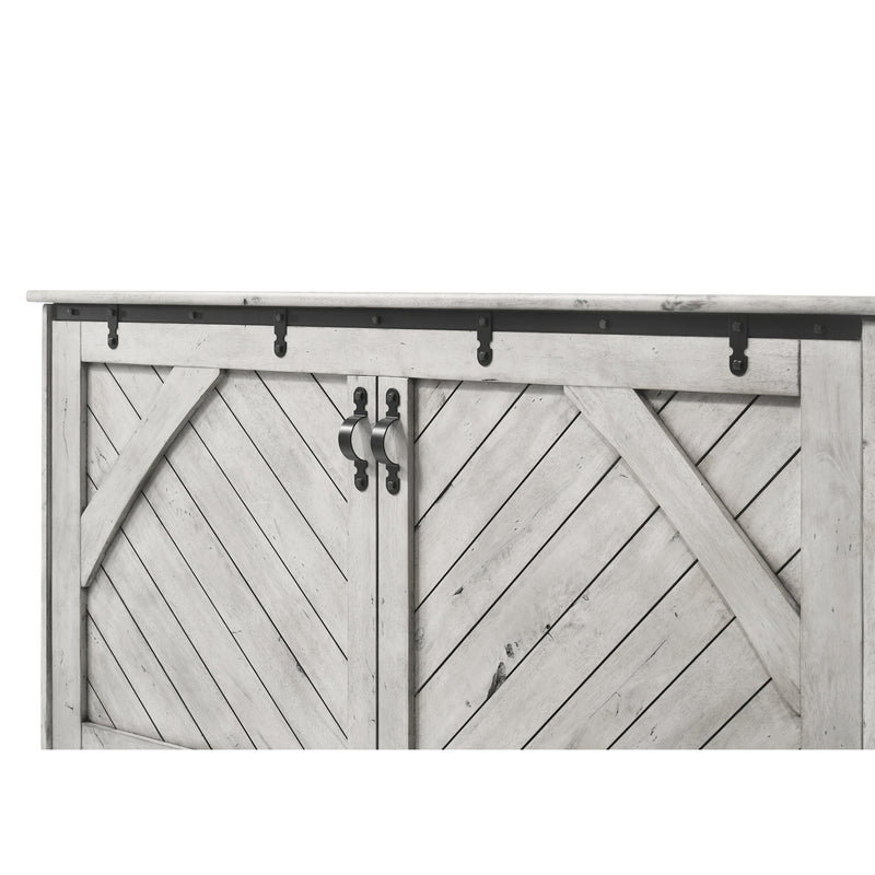 Night and Day Furniture - Ranchero Queen Cabinet Murphy Chest Bed with Mattress