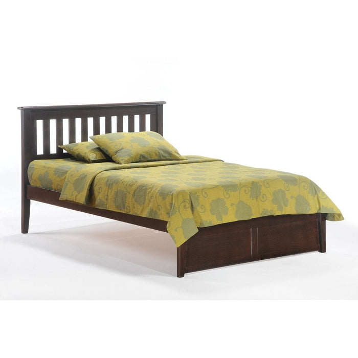 Night and Day Furniture - Dual System Rosemary Bed, All Sizes in Chery, Chocolate, Natural, Stonewash, & White