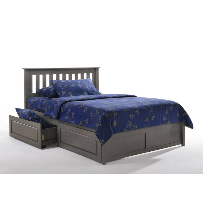 Night and Day Furniture - Dual System Rosemary Bed, All Sizes in Chery, Chocolate, Natural, Stonewash, & White