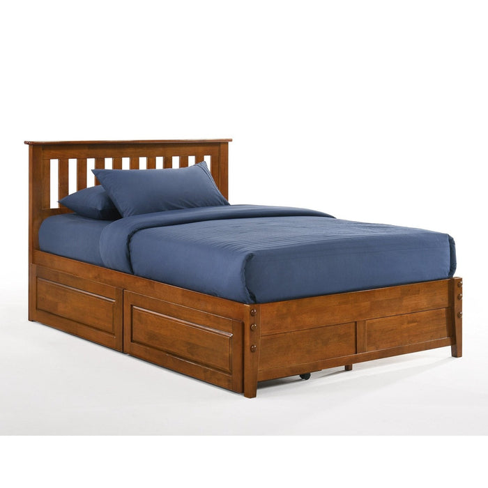 Night and Day Furniture - Dual System Rosemary Bed, All Sizes in Chery, Chocolate, Natural, Stonewash, & White