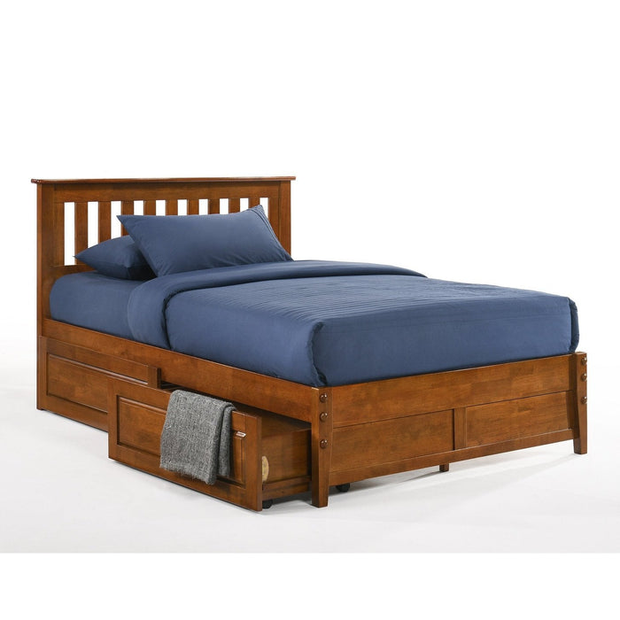 Night and Day Furniture - Dual System Rosemary Bed, All Sizes in Chery, Chocolate, Natural, Stonewash, & White