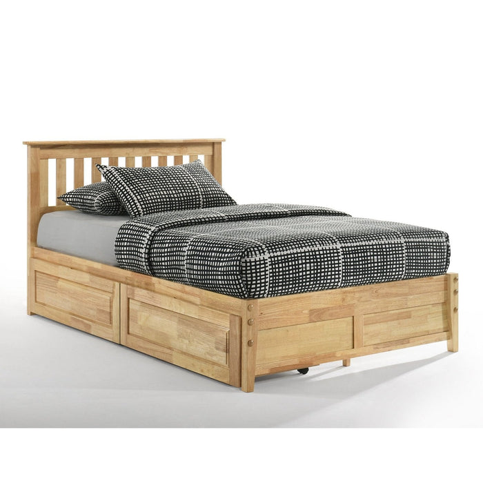 Night and Day Furniture - Dual System Rosemary Bed, All Sizes in Chery, Chocolate, Natural, Stonewash, & White