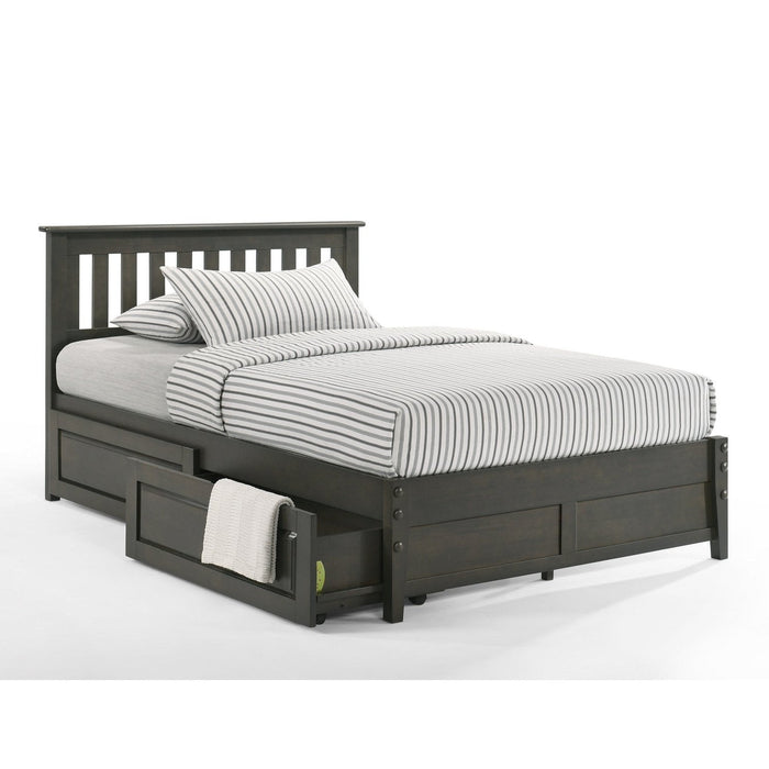 Night and Day Furniture - Dual System Rosemary Bed, All Sizes in Chery, Chocolate, Natural, Stonewash, & White