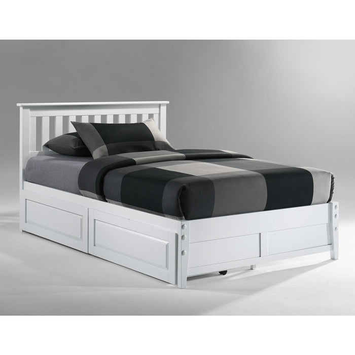 Night and Day Furniture - Dual System Rosemary Bed, All Sizes in Chery, Chocolate, Natural, Stonewash, & White