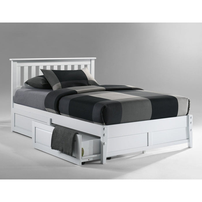 Night and Day Furniture - Dual System Rosemary Bed, All Sizes in Chery, Chocolate, Natural, Stonewash, & White