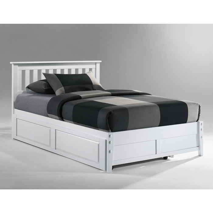 Night and Day Furniture - Dual System Rosemary Bed, All Sizes in Chery, Chocolate, Natural, Stonewash, & White