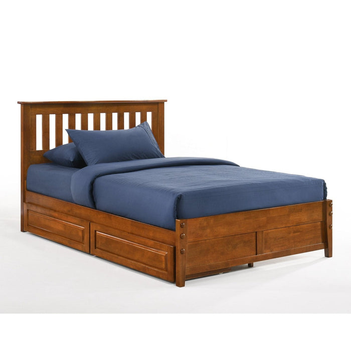 Night and Day Furniture - Dual System Rosemary Bed, All Sizes in Chery, Chocolate, Natural, Stonewash, & White