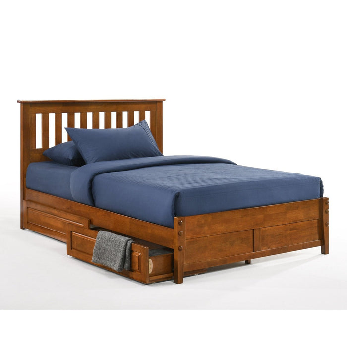 Night and Day Furniture - Dual System Rosemary Bed, All Sizes in Chery, Chocolate, Natural, Stonewash, & White