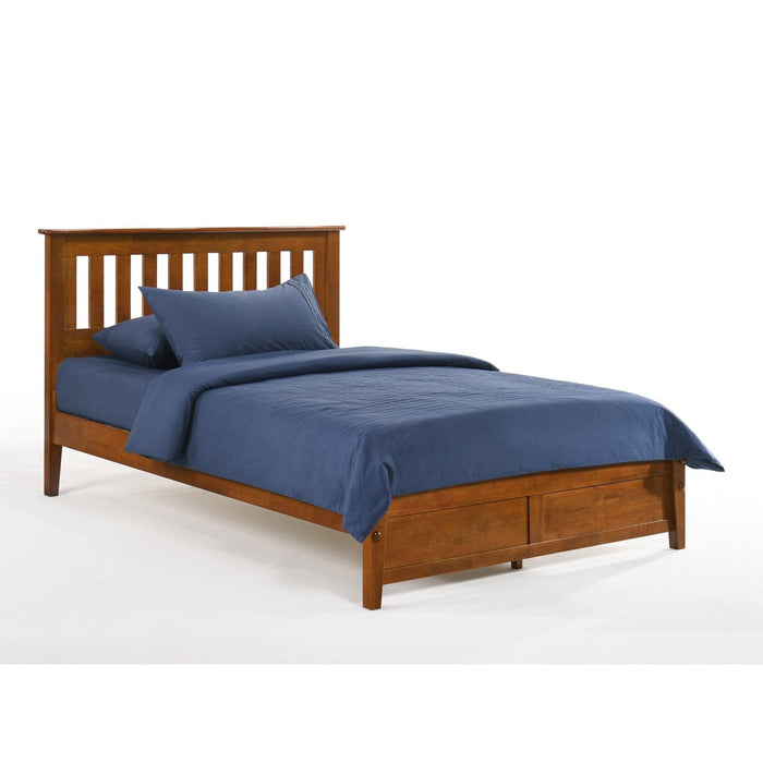 Night and Day Furniture - Dual System Rosemary Bed, All Sizes in Chery, Chocolate, Natural, Stonewash, & White