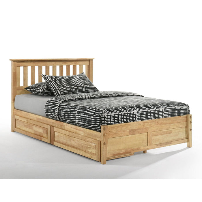 Night and Day Furniture - Dual System Rosemary Bed, All Sizes in Chery, Chocolate, Natural, Stonewash, & White