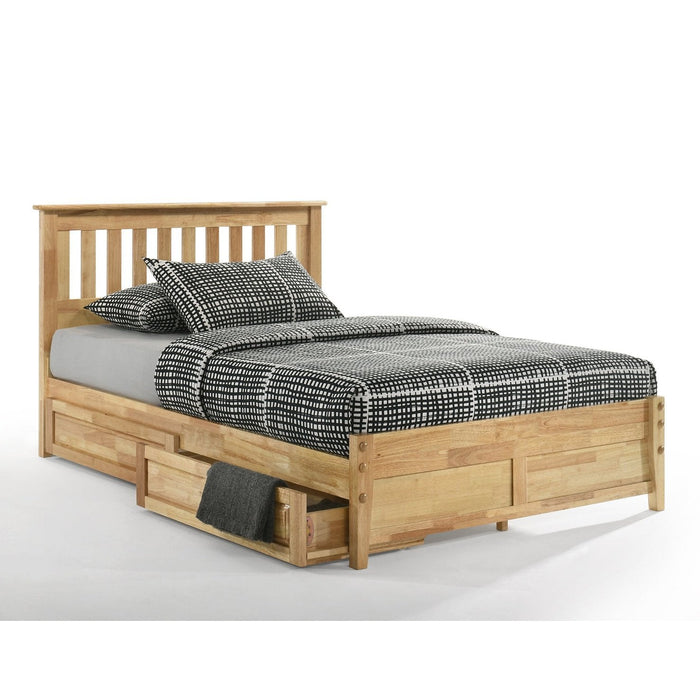 Night and Day Furniture - Dual System Rosemary Bed, All Sizes in Chery, Chocolate, Natural, Stonewash, & White