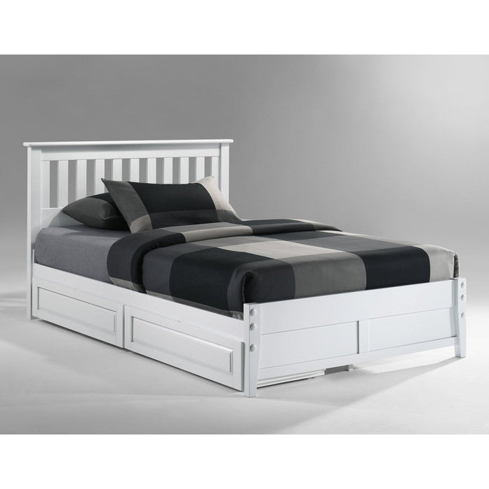 Night and Day Furniture - Dual System Rosemary Bed, All Sizes in Chery, Chocolate, Natural, Stonewash, & White