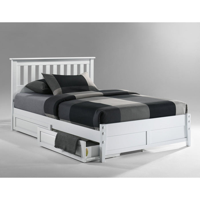 Night and Day Furniture - Dual System Rosemary Bed, All Sizes in Chery, Chocolate, Natural, Stonewash, & White