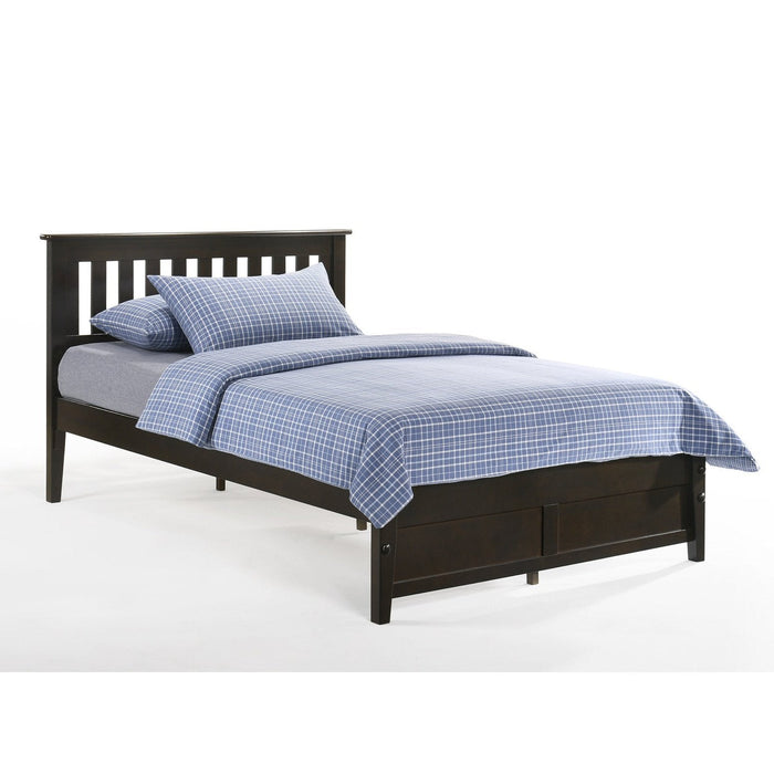 Night and Day Furniture - Dual System Rosemary Bed, All Sizes in Chery, Chocolate, Natural, Stonewash, & White