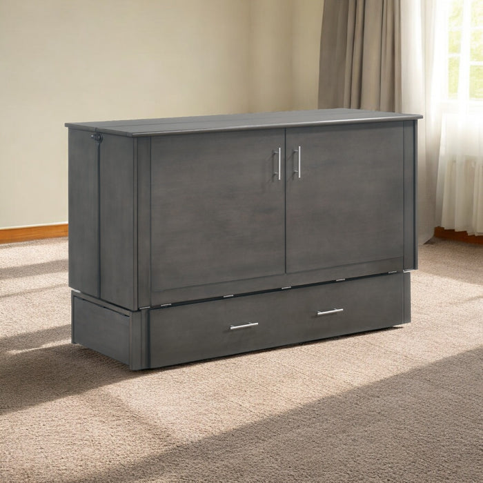 Night and Day Furniture - Sagebrush Queen Cabinet Murphy Chest Bed with Mattress