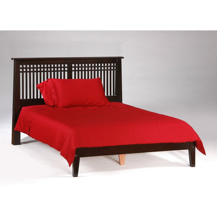 Night and Day Furniture - Dual System Solstice Bed, All Sizes in Cherry, Chocolate, Natural, Stonewash