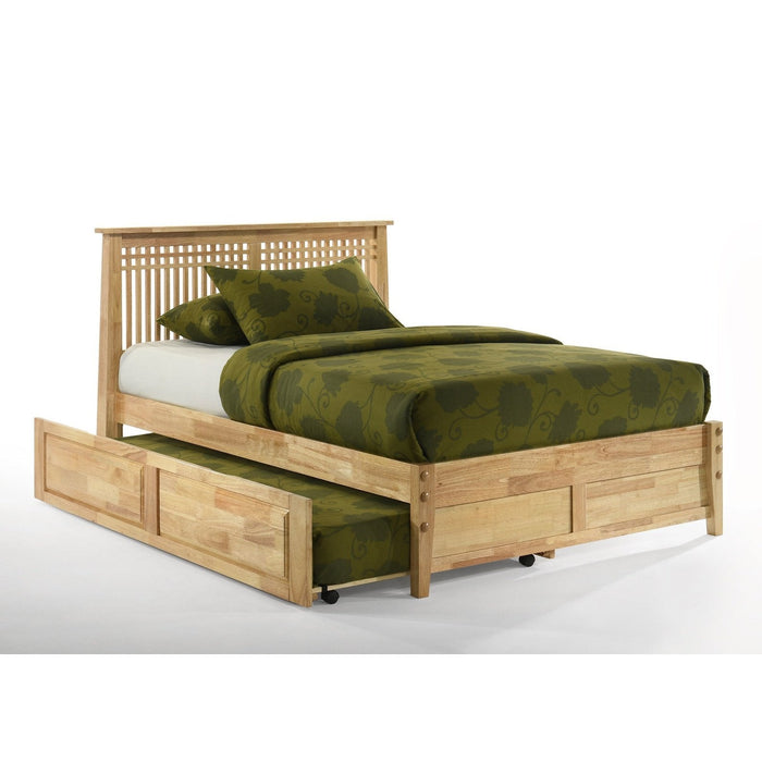 Night and Day Furniture - Dual System Solstice Bed, All Sizes in Cherry, Chocolate, Natural, Stonewash