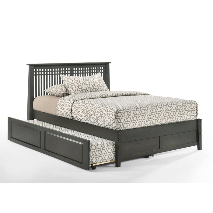 Night and Day Furniture - Dual System Solstice Bed, All Sizes in Cherry, Chocolate, Natural, Stonewash