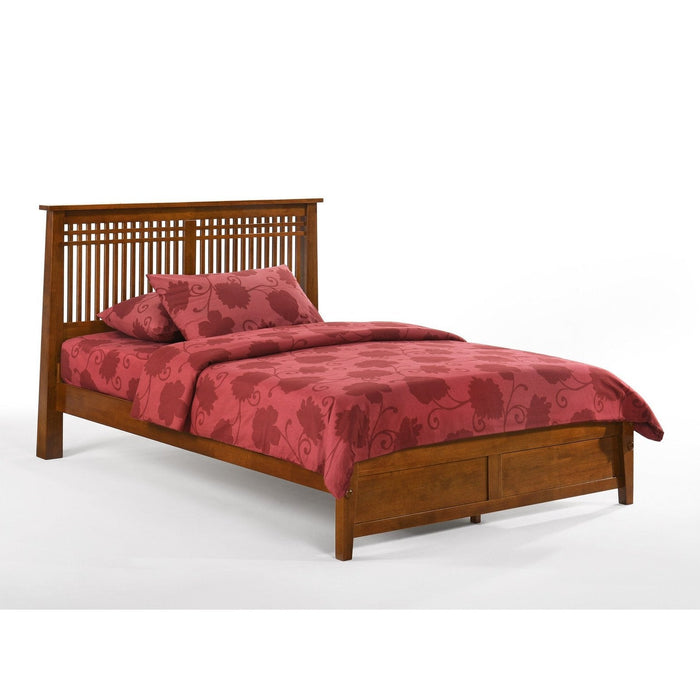 Night and Day Furniture - Dual System Solstice Bed, All Sizes in Cherry, Chocolate, Natural, Stonewash