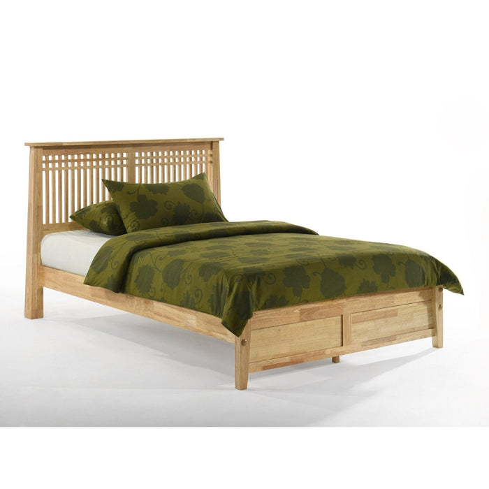 Night and Day Furniture - Dual System Solstice Bed, All Sizes in Cherry, Chocolate, Natural, Stonewash