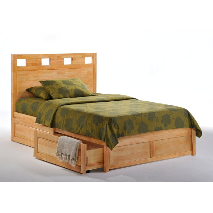 Night and Day Furniture - Dual System Tamarind Bed, All Sizes in Cherry, Chocolate, Natural, Stonewash, & White