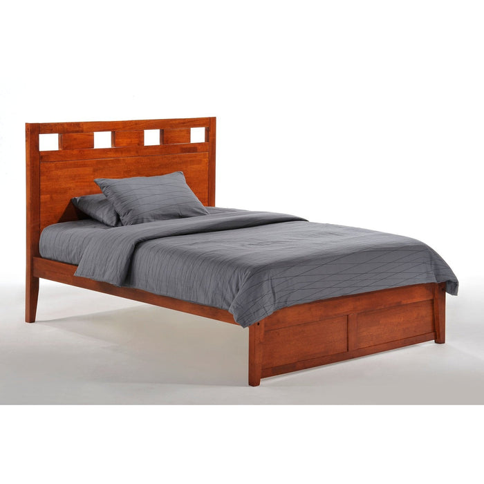 Night and Day Furniture - Dual System Tamarind Bed, All Sizes in Cherry, Chocolate, Natural, Stonewash, & White